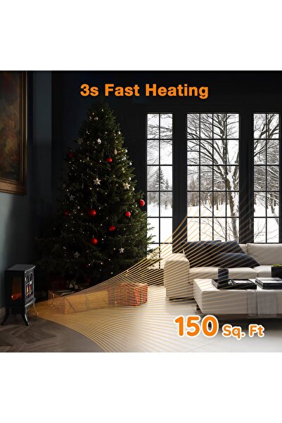 Denx The classic 3D electric flame heater creates a warm and luxurious atmosphere.