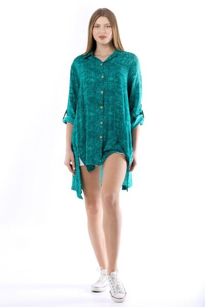 della moor Women's Green Casual Shirt Tunic