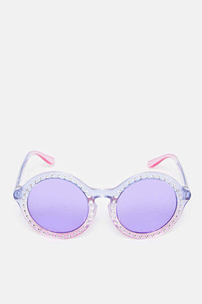 REDTAG Girls Purple Round Embellished Sunglasses