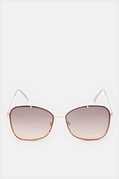 REDTAG Women Gold Metal Oversized Sunglasses