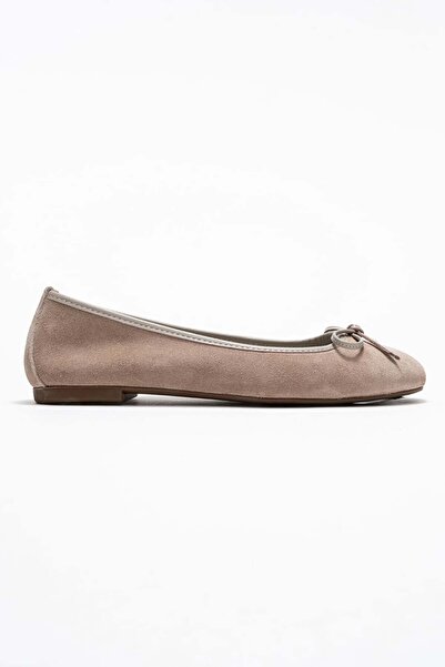 Zeynep Sıradağlı Poetry Women's Leather Ballerinas Mink Suede