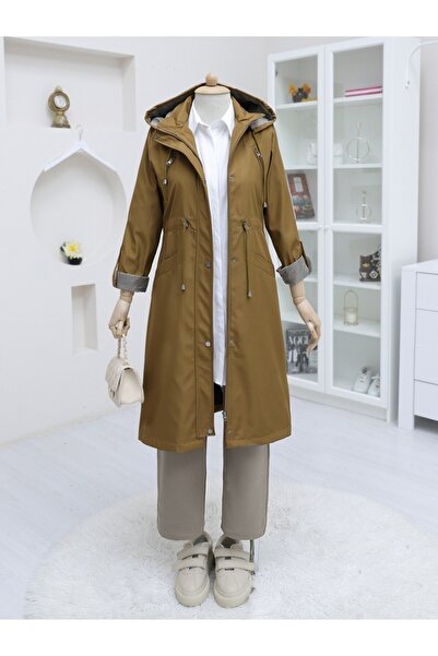 HİJABAYA Τρενκότ με κουκούλα με φερμουάρ και κουμπώματα