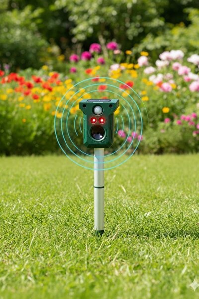 Buffer ® Solar Enerjili Ultrasonik Hayvan Kovucu-Su Geçirmez Bahçe Koruma Cih...