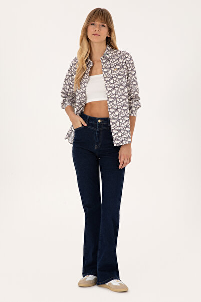 U.S. Polo Assn. Women's Cream Long Sleeve Shirt 50316376-Vr256