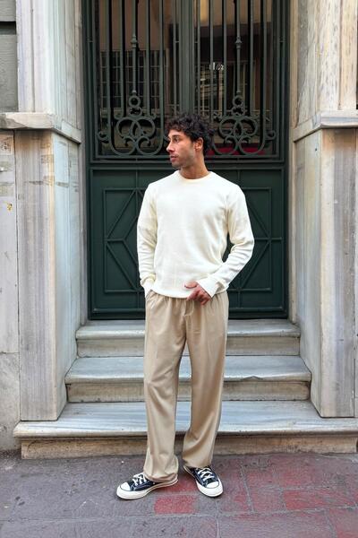 Flaw Wear Basic Crew Neck Knitwear Sweater