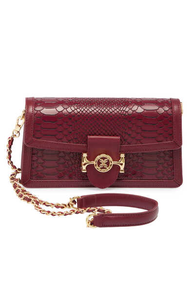 Tergan Bordo Hakiki Deri Kadın El Çantası - S25K1BC80370-F9J