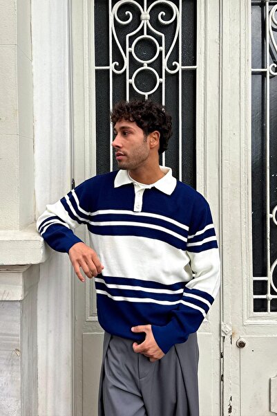 Flaw Wear Buttoned Polo Neck Knitwear Sweater