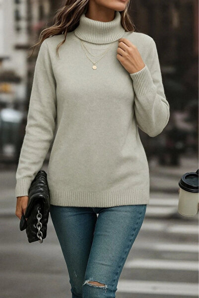 GENCULUS   Women's Long Sleeve Turtleneck Knitwear Blouse