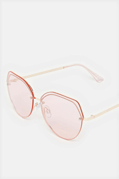 REDTAG Women Pink And Gold Oversize Sunglasses