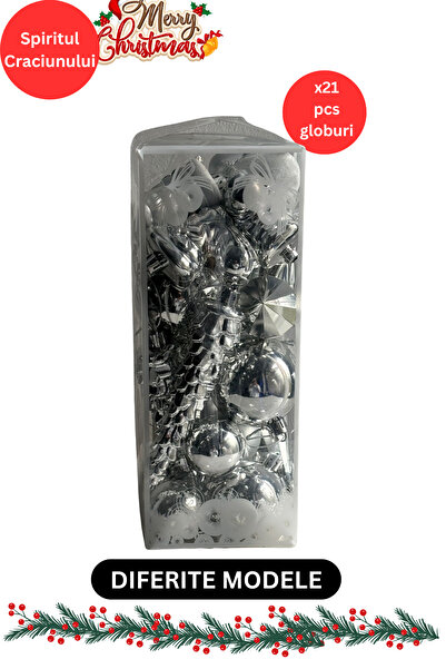 wei Set 21 globuri de Craciun diferite modele (stelute,mini-braduti,globulete...