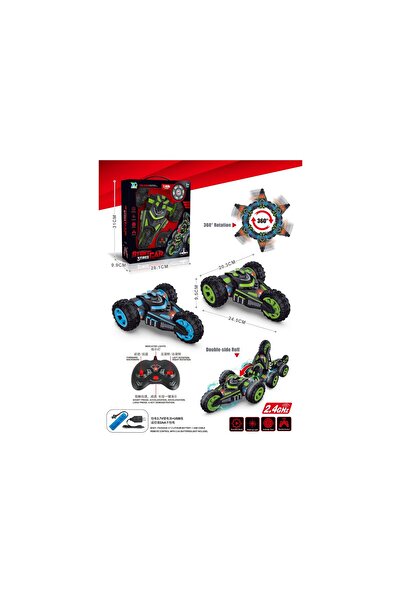 Toysea 2.4G 5-Channel RC Stunt Car with 360° Rotation, Double-Sided Driving & USB Charging Flip Car