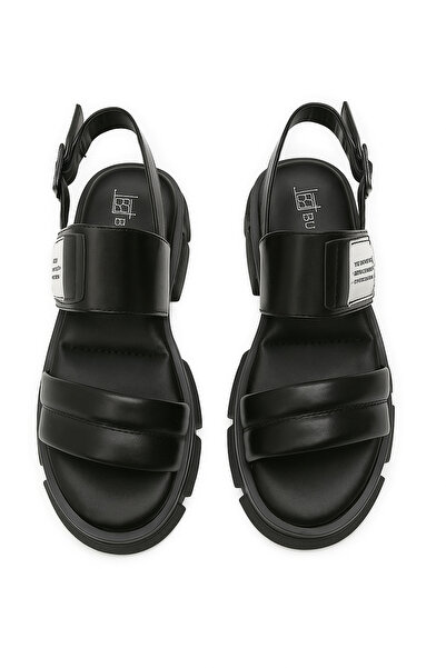 Butigo Thick Soled Black Women's Sandals