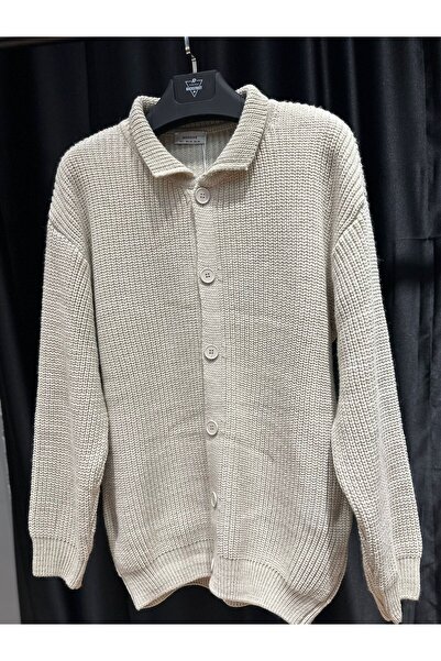 BACKSTREET 5241 Manche Stand-Up Collar Buttoned Knitwear Cardigan