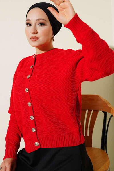 MissPul Gold Buttoned Short Knitwear Cardigan