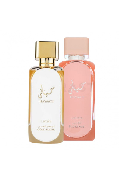 lattafa Pack of 2 perfumes Hayaati Gold Elixir 100 ml + Hayaati Florence 100 ml