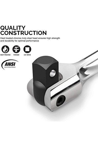 NEİKO 00339A 3/8-Inch-Drive Premium Breaker Bar, 12-Inch, 180° Flex Cr-Mo Head