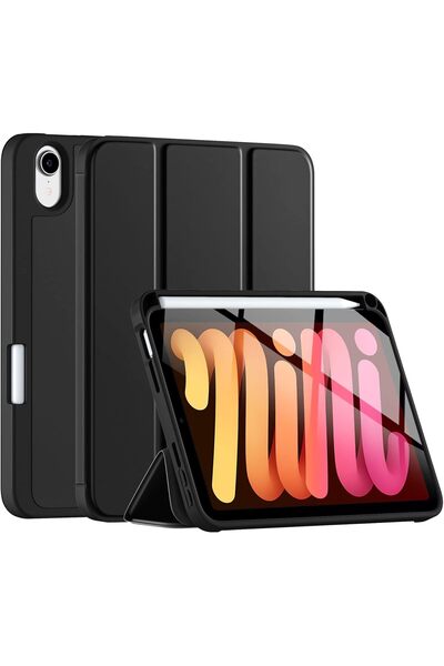 HYX iPad Mini 7/6 Case 8.3" with Pencil Holder, Slim Trifold, Auto Sleep/Wake, Black