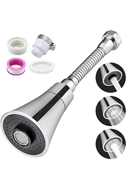 ECVV مهوية صنبور دوارة 360 درجة، بخاخ صنبور المطبخ بثلاثة أوضاع