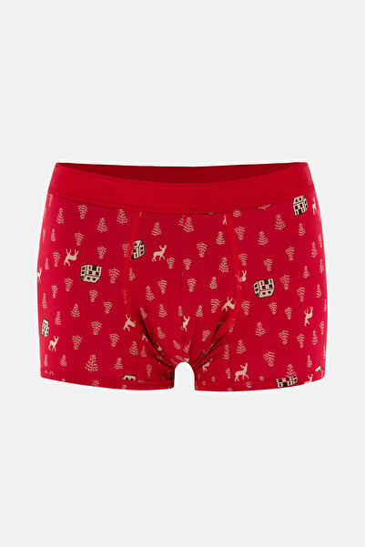 Dagi Red 4210 Patterned Micro Modal Boxer
