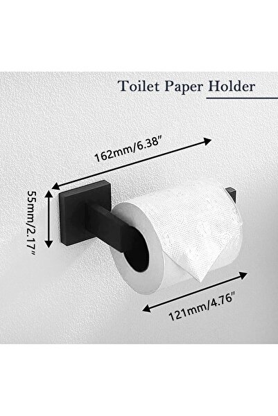 Generic PAHSFS 5-Piece Matte Black SUS304 Stainless Steel Bathroom Hardware Set