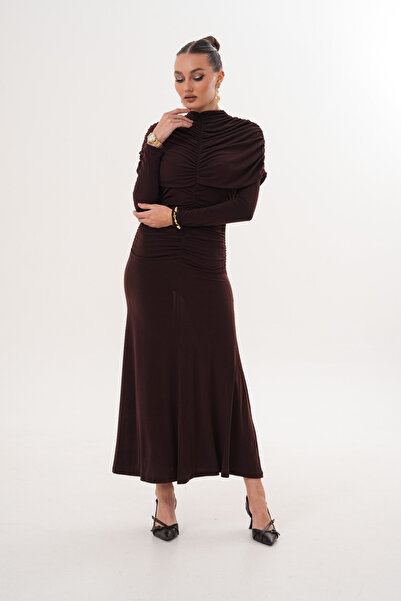 MILANOFOX Cape Drawstring Sandy Dress