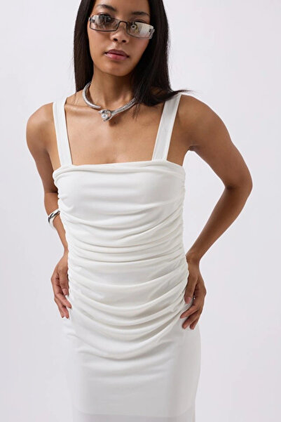 GENCULUS Slit Detail Low-Cut Dress