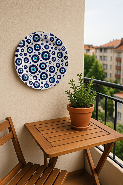ATAGİFT HEDİYELİK Evil Eye Bead Patterned Metal Wall Decor – Stylish Decorati...