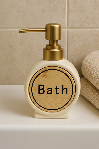 ARVALE 300 ml Yuvarlak Porselen Tezgah Üstü Banyo Mutfak Sıvı Sabunluk Ve Bulaşık Lavabo Deterjanlık