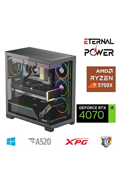 ETERNAL POWER RYZEN 7 5700X 32G DDR4 1TB M.2 RTX4070 A520 T750W