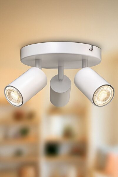 VENON Lorex BEYAZ 3LÜ PLAFONYER Modern LED Spot Lamba 💖 GU10 Uyumlu GÜNIŞIĞI...