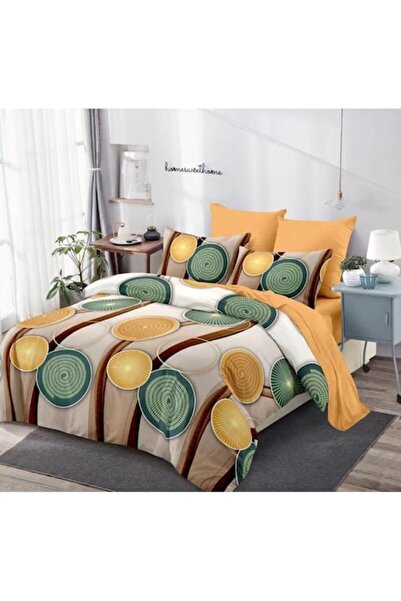 MHR Double bed linen set, finet cotton, 6 pcs, bed sheet 230x250 cm, duvet cover 200x230 cm, Multicolor