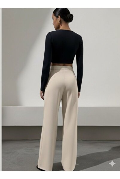 Pelin Jeans Fabric Pants Loose Fit (Side Buckle Detail)