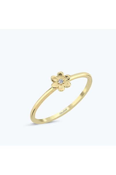 Altınbaş Altın Tektaş Çiçek Yüzük