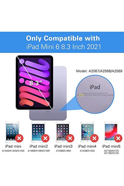 HYX 2-Pack Tempered Glass Screen Protector for iPad Mini 6/7 8.3-inch (Clear)