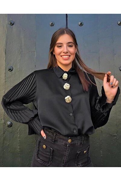 AndraRose Styles Golden Touch Elegance Shirt - Black