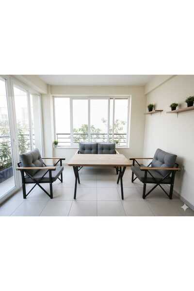 GÜL KONSEPT 2-1-1 MASALI (ORTA GRİ) BAHÇE VE BALKON TAKIMLARI