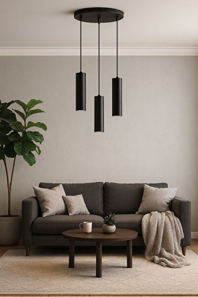 VENON Lorex SİYAH 3LÜ SARKIT 18 Cm Sıvama Modern LED Spot Lamba 💖 GU10 Uyuml...