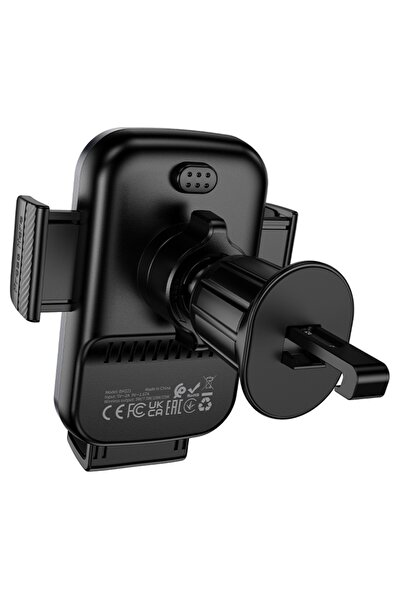 Borofone Car Holder with 15W Wireless Charging BH221 Path, Secure Grip, Fast Charge, Black Metal Grey