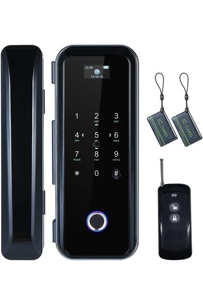 EACAM Smart Fingerprint Glass Door Lock 4 Ways to Unlock Touchscreen