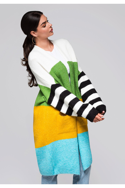 Larica by Ombre Damenstrickjacke LW-SWCD-0106 - blau