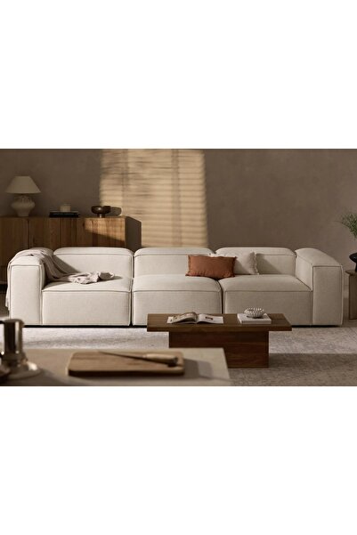 Vivense LENA ÜÇLÜ KETEN KOLTUK, BEJ