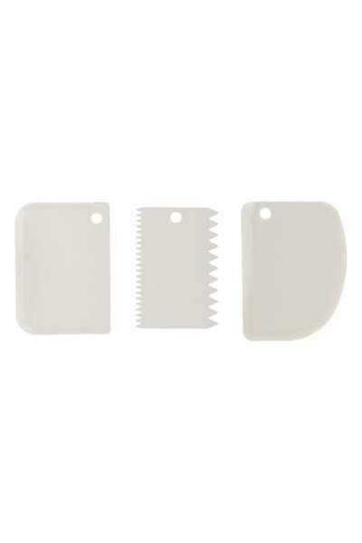 AVA Set 3 ustensile cofetarie si brutarie, spatule taiere si modelare, plastic, 9x14cm