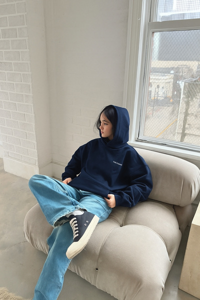 The Champ Clothing Every Thing Is Fine με τύπωμα Unisex Navy Blue με κουκούλα Φούτερ – 3 Νήματα Σ επένδυση fleece Ύφασμα