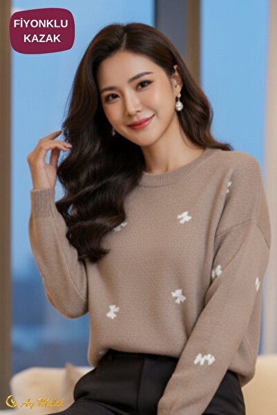 AYMELEK Women's Knitwear Sweater Soft Textured Crew Neck Sweater