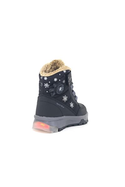 North Blue Children's Boots with Lights and Fur Inside That Are Waterproof