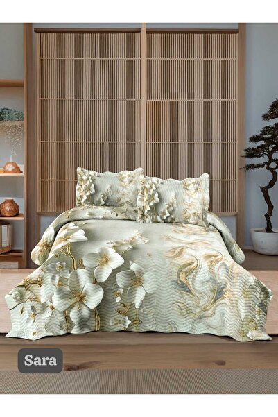 YÜNTEKS Örtüm Çift Kişilik Kapitone Yatak Örtüsü Sara
