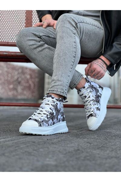 Wagoon WG017 White Military Half Ankle Casual Shoes