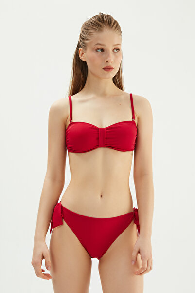 Eros Kadın Kırmızı Straplez Bikini Üst 2503