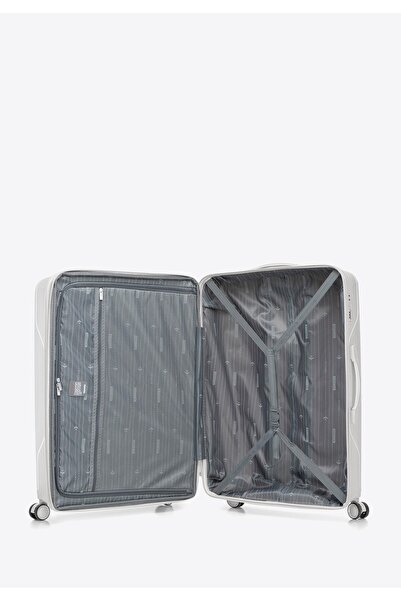 Wittchen Men's Large Suitcase Made of Polypropylene with Diagonal Stripes