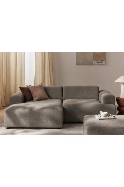 Vivense ELSA KETEN MİNİ KÖŞE KOLTUK, SOL KÖŞE, KAHVERENGİ